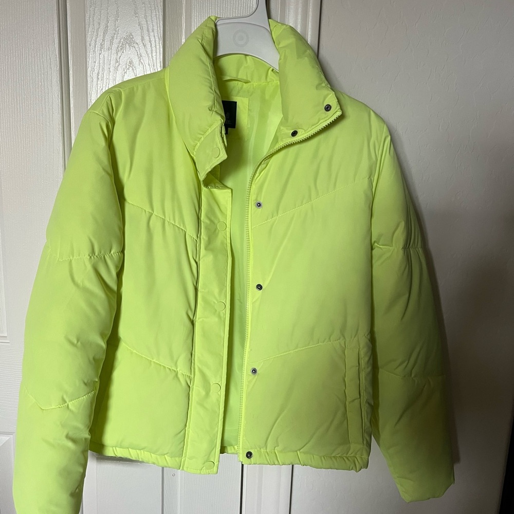 Wild Fable Yellow Puffer Coat from Target Sz Medium